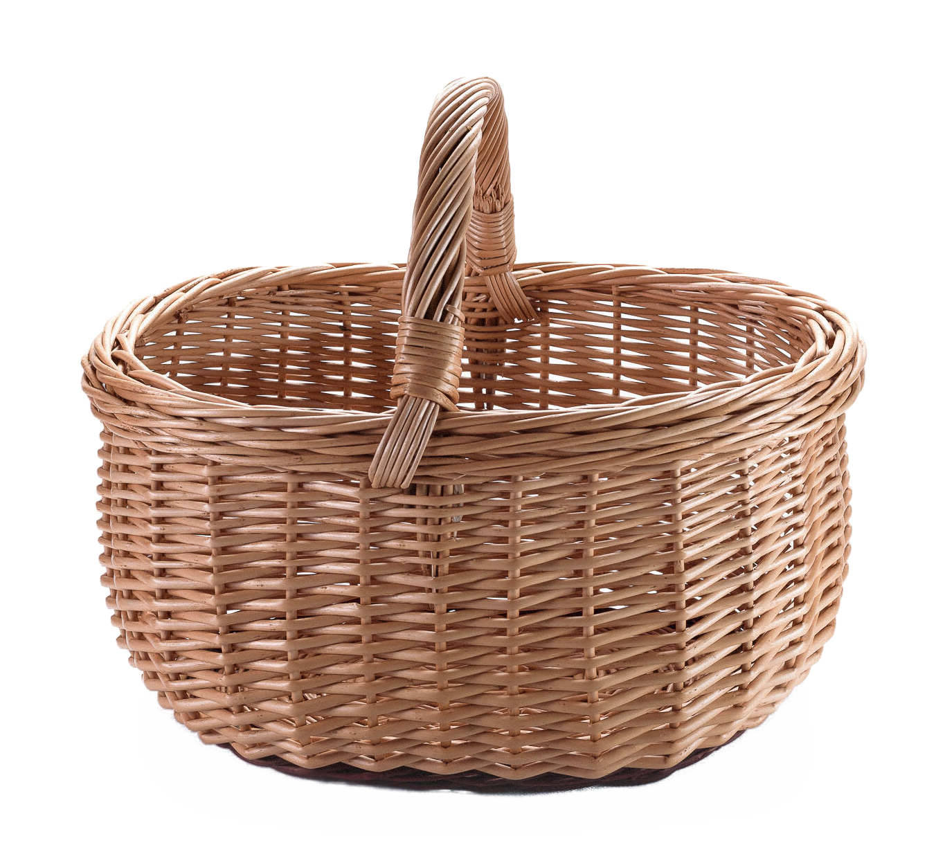 Duży kosz wiklinowy na grzyby - 45cm x 32cm x 37 cm