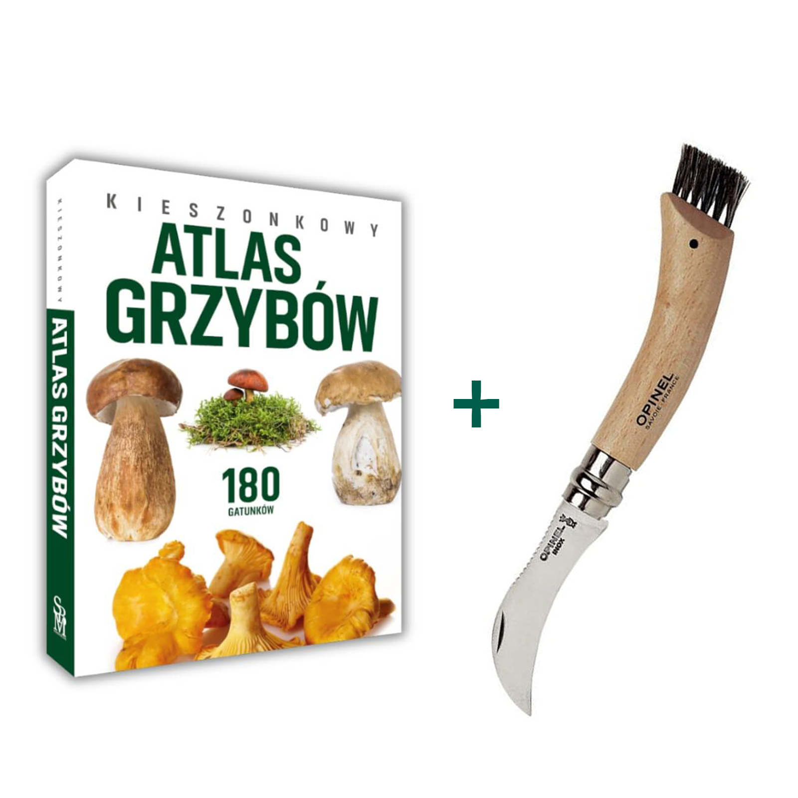 Zestaw grzybiarza - Opinel + Kieszonkowy atlas grzybów